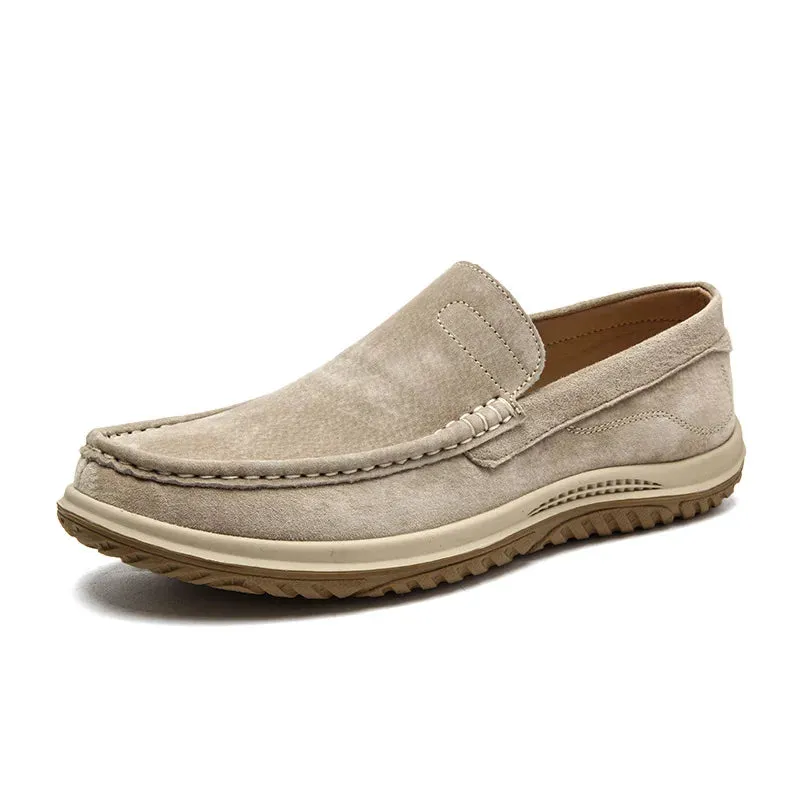 Men's Suede Casual Leather Shoes Fashionable Breathable Comfortable Driving Shoes Men Shoes