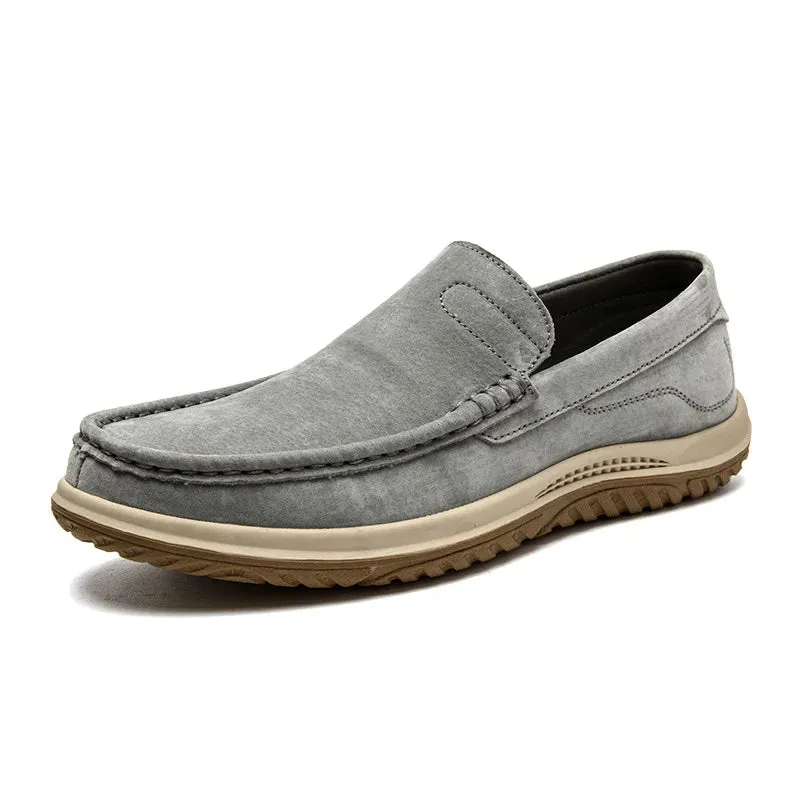 Men's Suede Casual Leather Shoes Fashionable Breathable Comfortable Driving Shoes Men Shoes