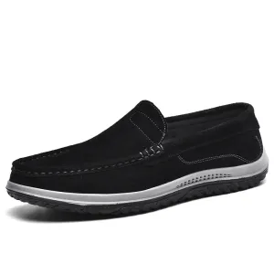 Men's Suede Casual Leather Shoes Fashionable Breathable Comfortable Driving Shoes Men Shoes