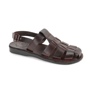 Michael - Slingback Leather Fisherman Sandal | Brown