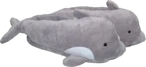Millffy Women's Cozy Fleece Wicky Shark Memory Foam House Slippers Chomping Shark Dolphin Whale Plush Slippers