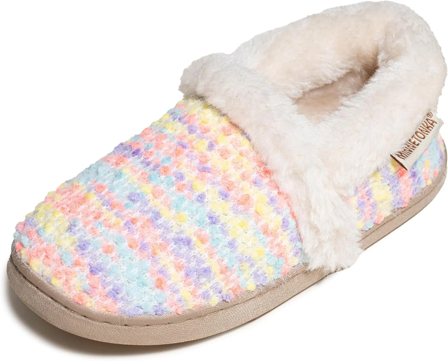 Minnetonka Daina – Indoor Cozy House Slippers for Kids with Cushioned Memory Foam Insole and Soft Fuzzy Lining