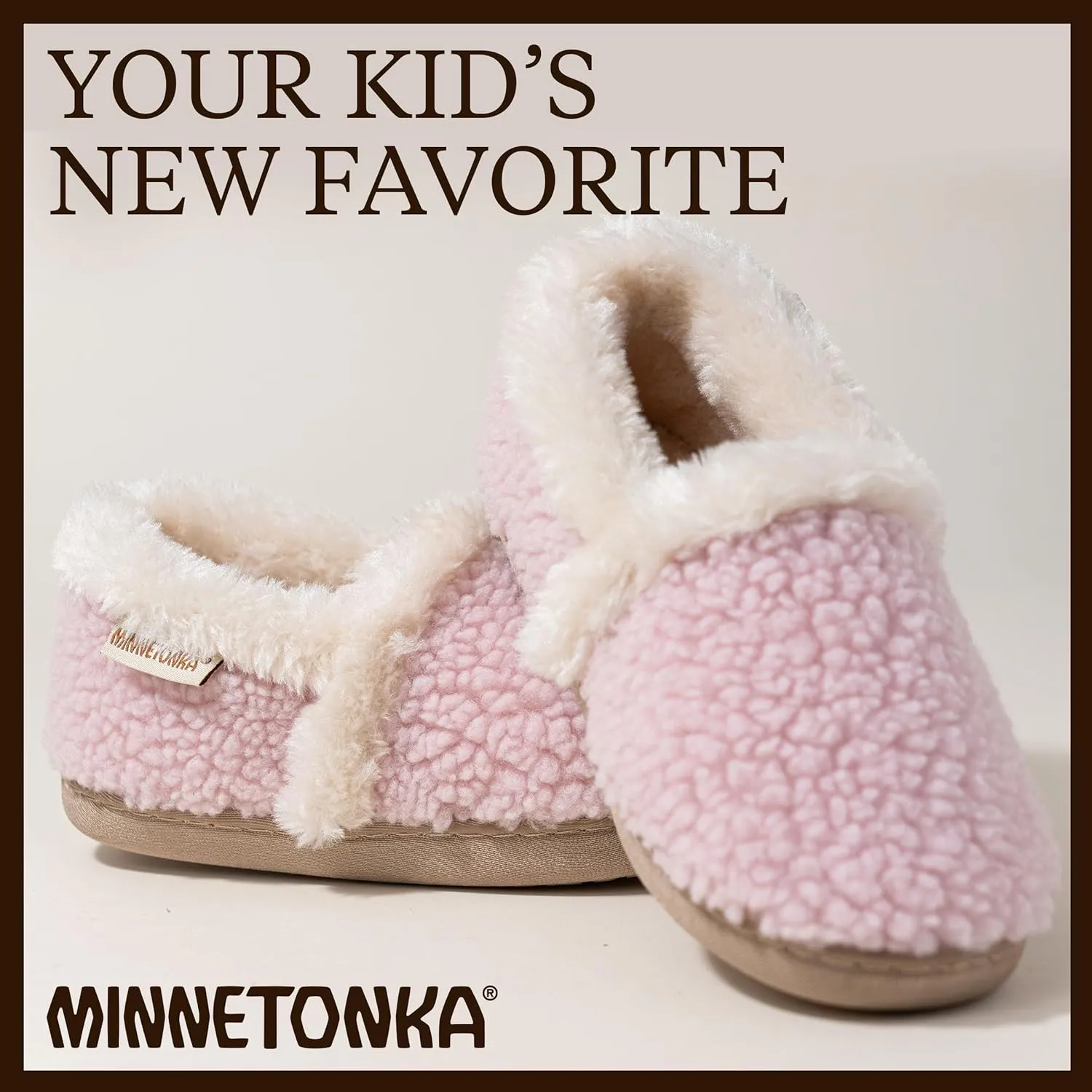 Minnetonka Daina – Indoor Cozy House Slippers for Kids with Cushioned Memory Foam Insole and Soft Fuzzy Lining