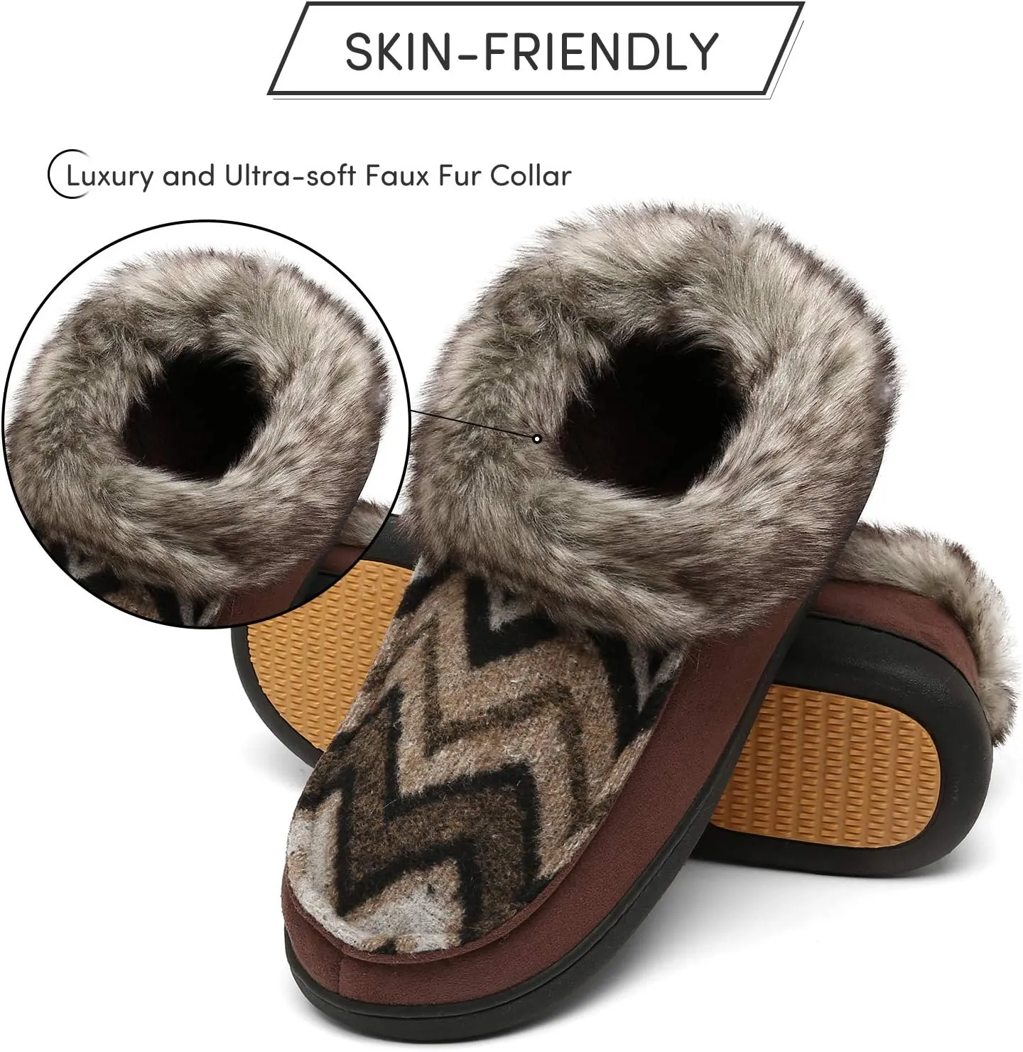 Mishansha Women's House Shoes Memory Foam Suede Moccasin Slippers Winter Warm Fleece Lined Home Shoes with Anti-Skid Rubber Sole
