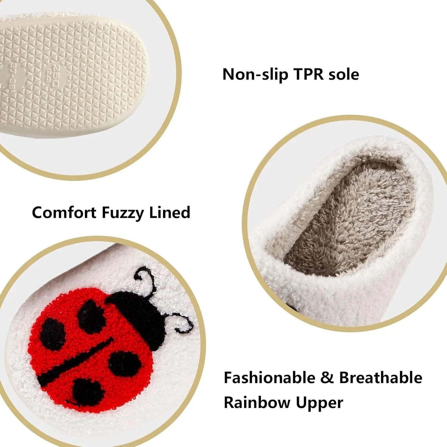 Modern Embroidered Slipper Fuzzy Cozy Memory Foam Women's Men's Couple Home Indoor House Slippers Shoes