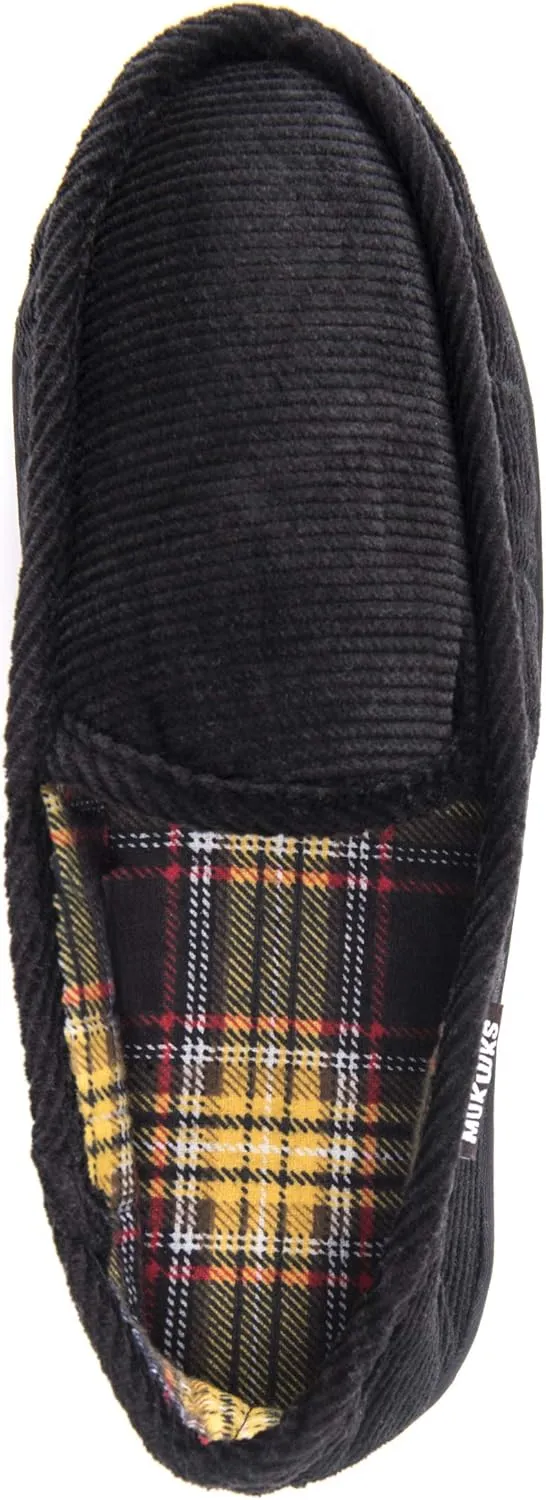 Muk Luks Men's Corduroy Moccasin with Flannel Lining Slip-On Loafer
