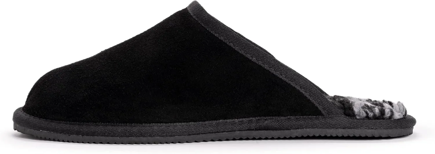 MUK LUKS Men's Dave Printed Berber Suede Scuff Slipper