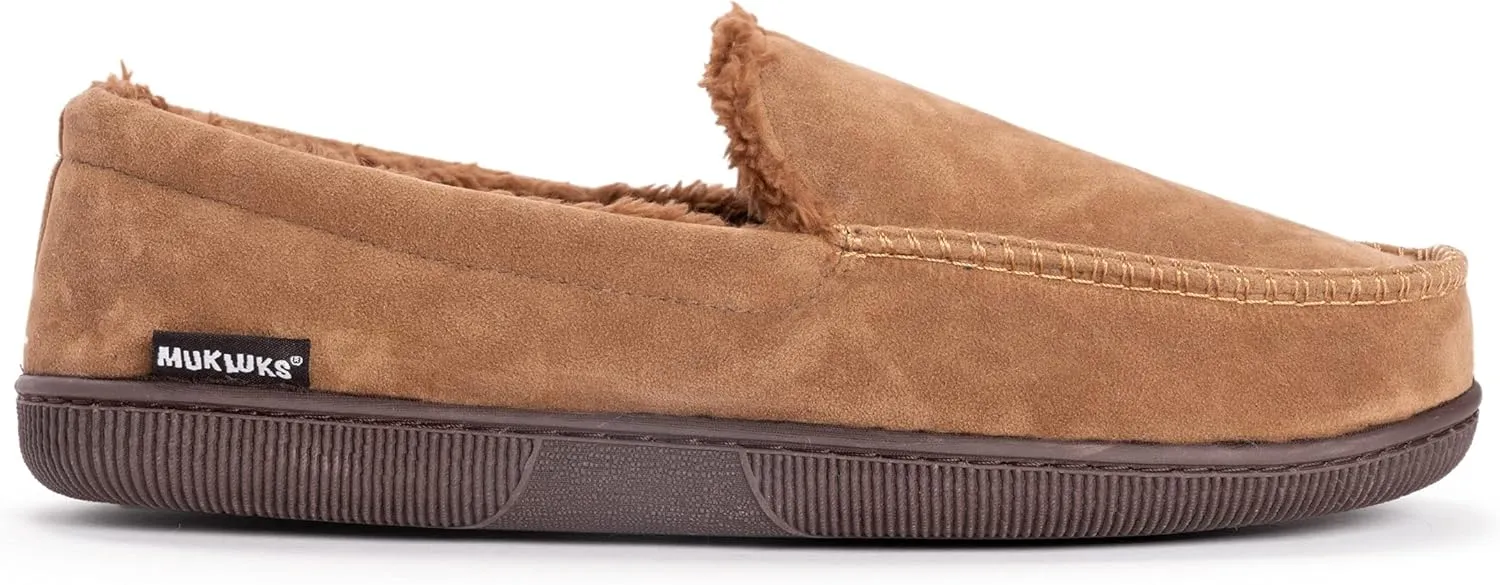 MUK LUKS Men's Faux Suede Moccasin Slipper