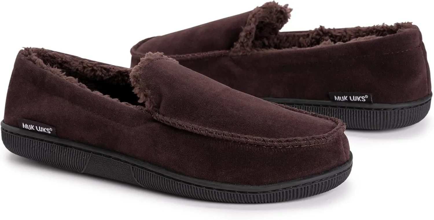 MUK LUKS Men's Faux Suede Moccasin Slipper