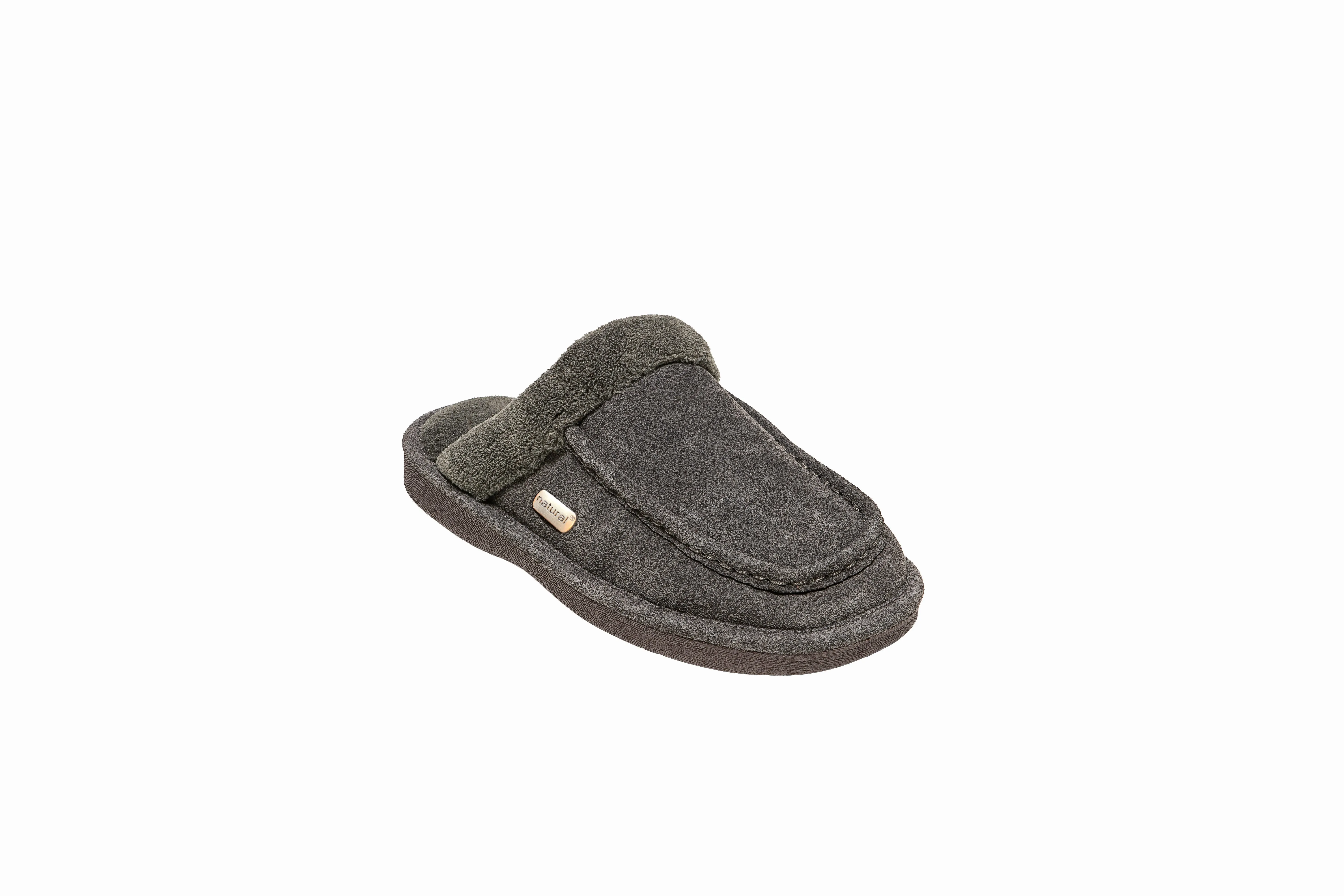 Natural Oliver Suede Men Slippers | Grey