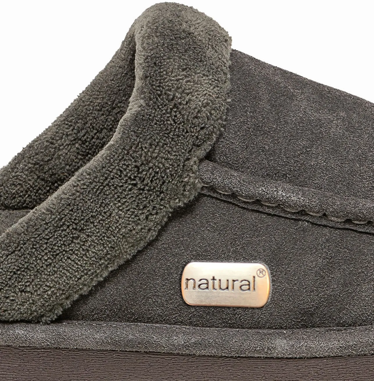 Natural Oliver Suede Men Slippers | Grey