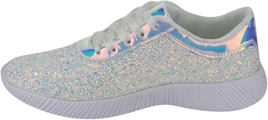 Nature Breeze Rosemarie-01 Womens Metallic Sparkling Bling Glitter Bomb Fashion Sneaker