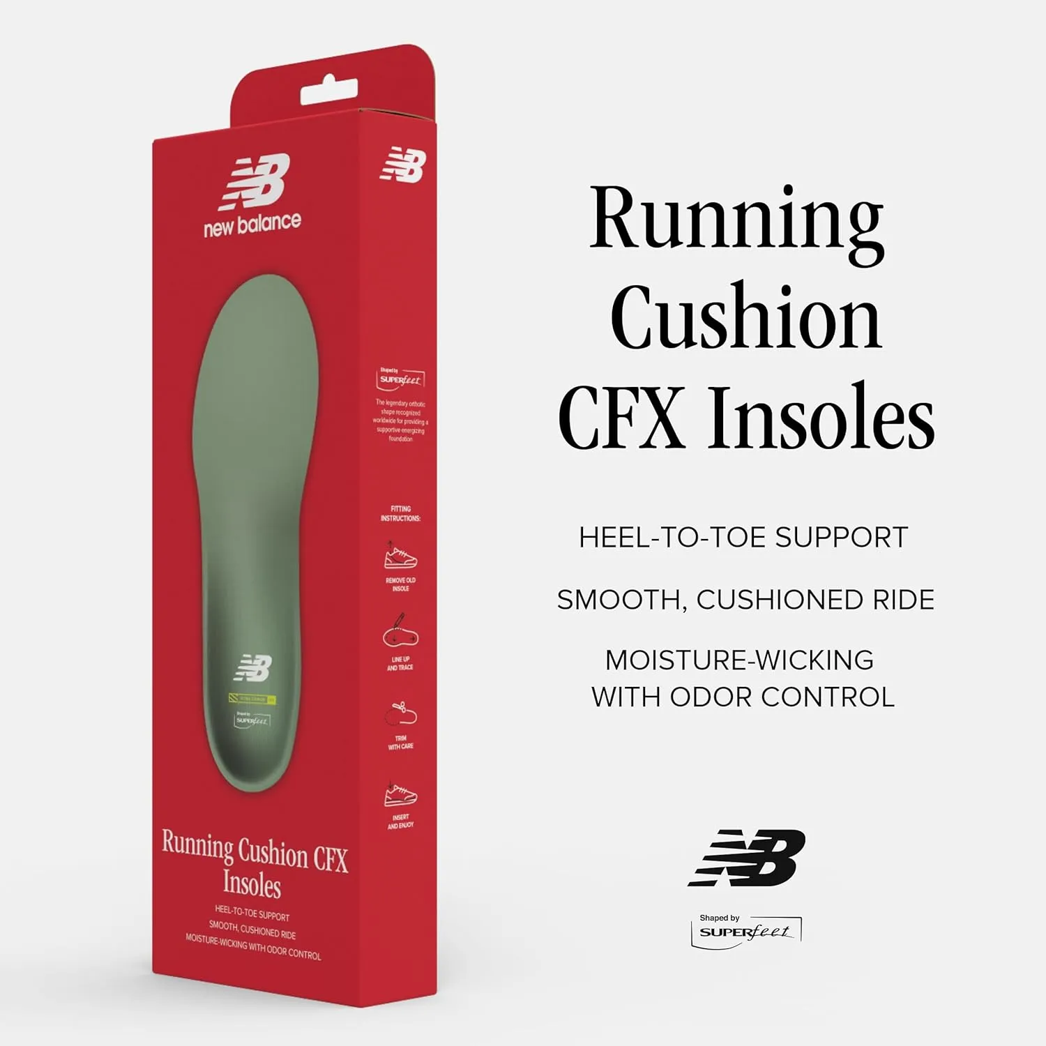 New Balance Running Cushion CFX Shoe Inserts - Arch Support for Runners - Dual Comfort Foam - Unisex - 13.5-15 Men
