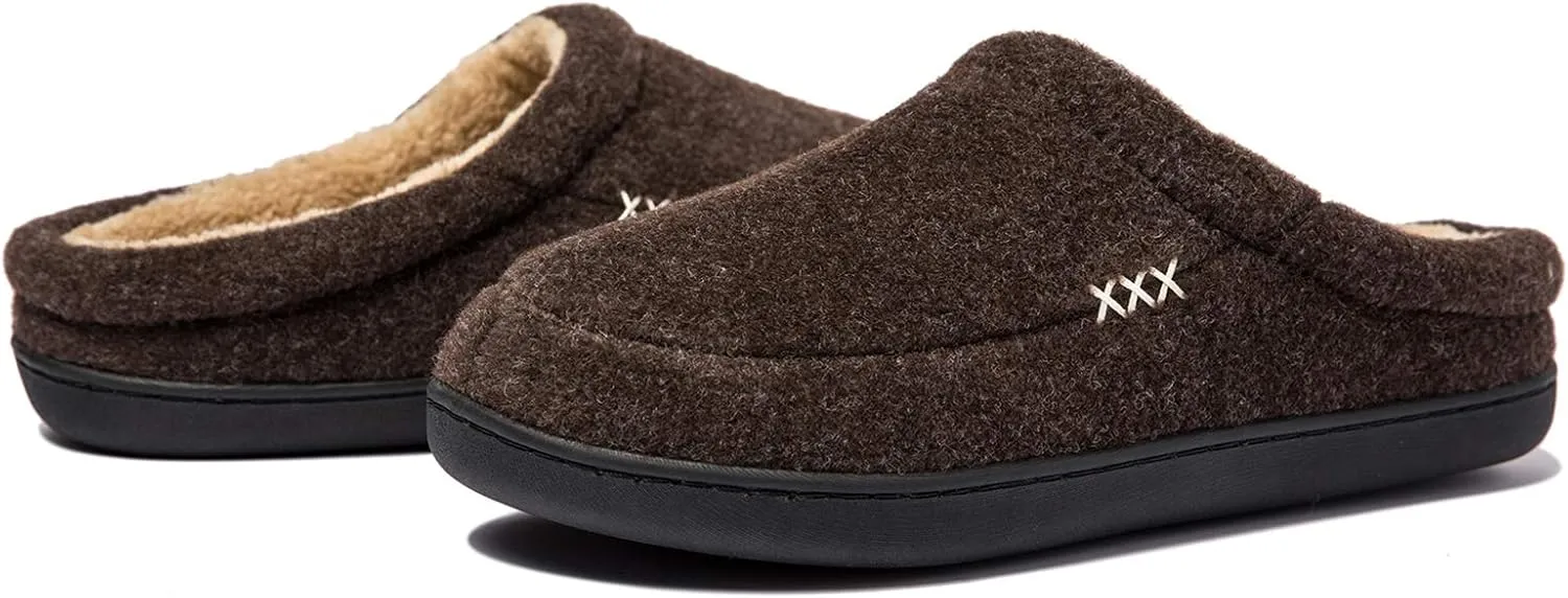 NewDenBer Men's Cozy Memory Foam Slippers Soft Slip on Indoor Outdoor Clog House Shoes
