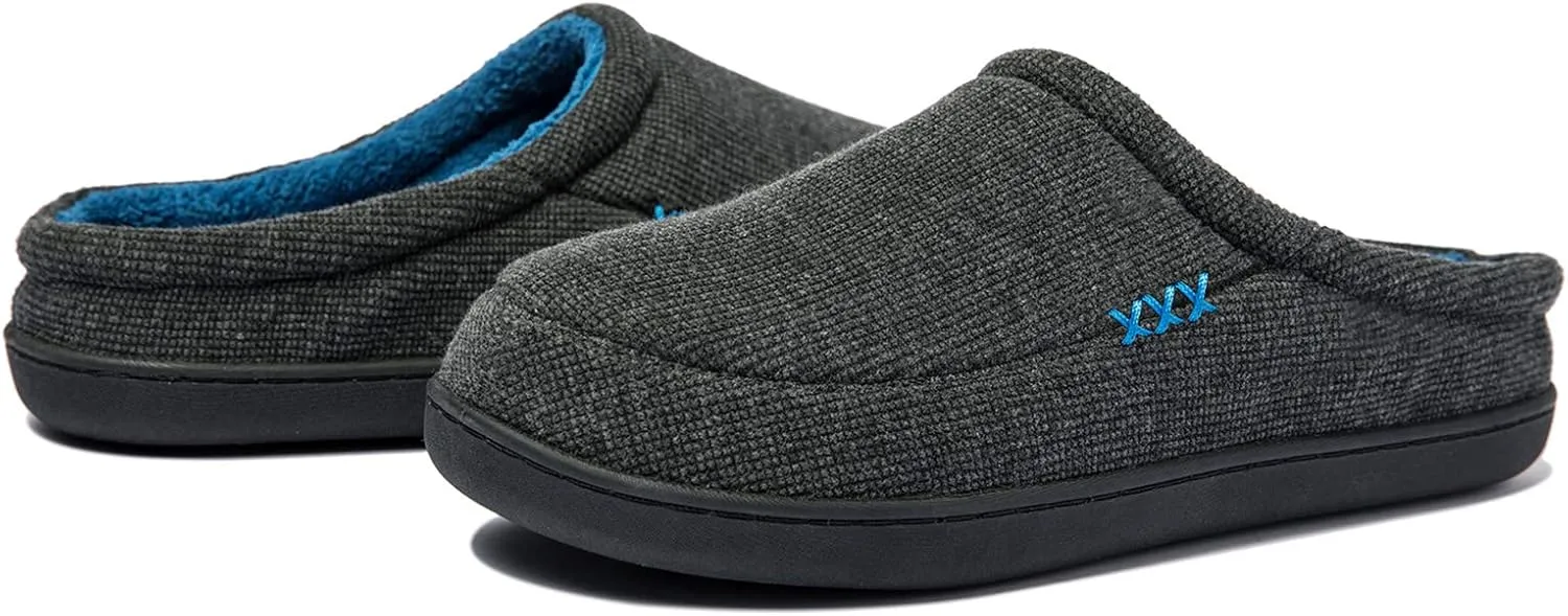 NewDenBer Men's Cozy Memory Foam Slippers Soft Slip on Indoor Outdoor Clog House Shoes