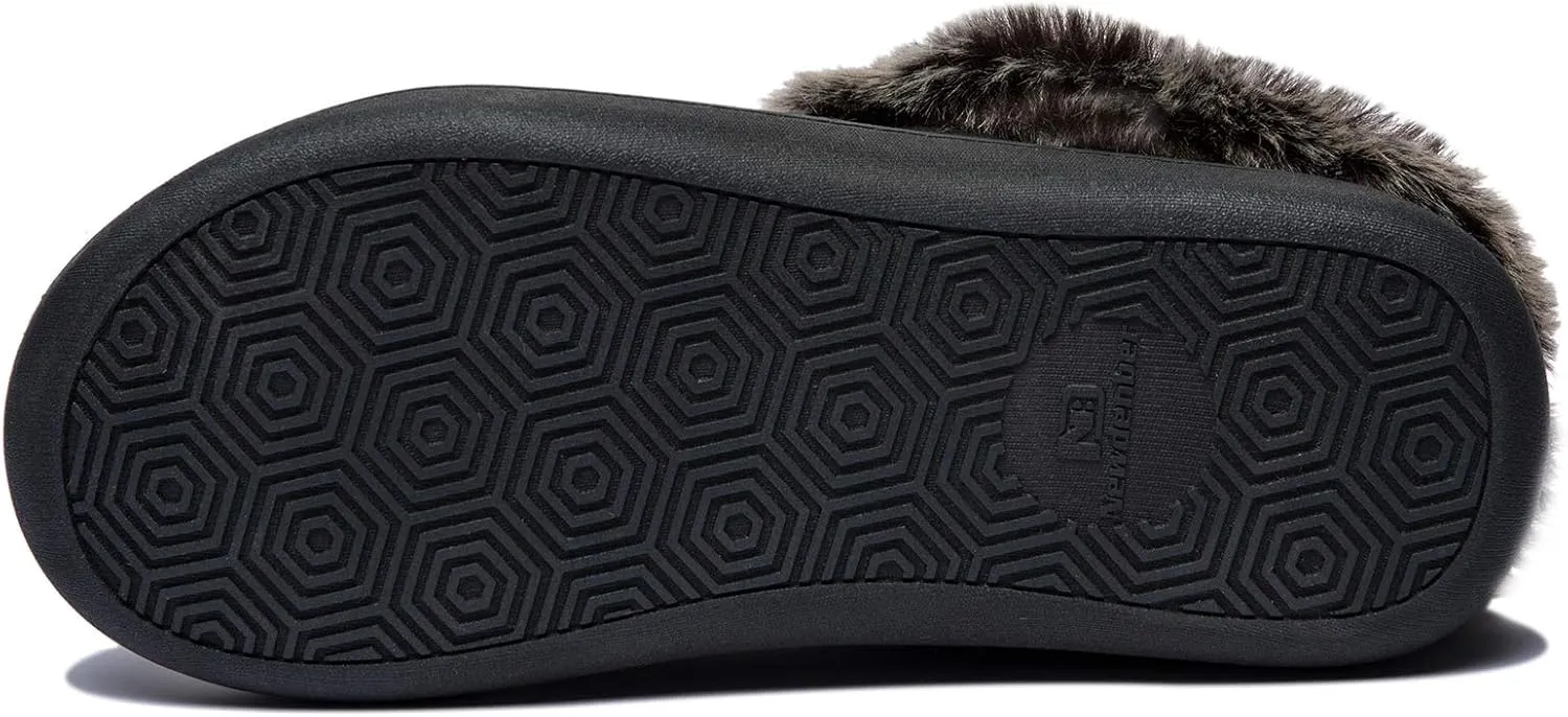 NewDenBer Women's Cozy Memory Foam Slippers Suede Plush Faux Fur Lined Slip on Indoor Outdoor House Shoes