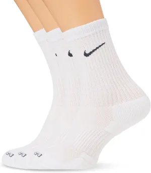 Nike 3 Pair Pack Dri-Fit Cushion Crew, White/Flint Grey, LG (Men's Shoe 8-12, Women's Shoe 10-13)