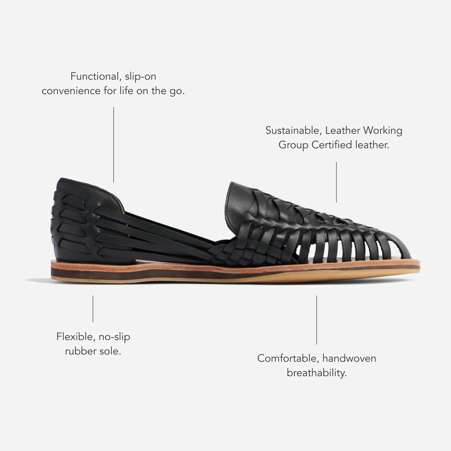 Nisolo Men's Huarache Sandals, Slip-On Comfort, Designed for Casual Everyday Wear & Any Occasion, Handwoven & Waterproof Leather, Flexible, No-Slip Rubber Sole, Runs Large