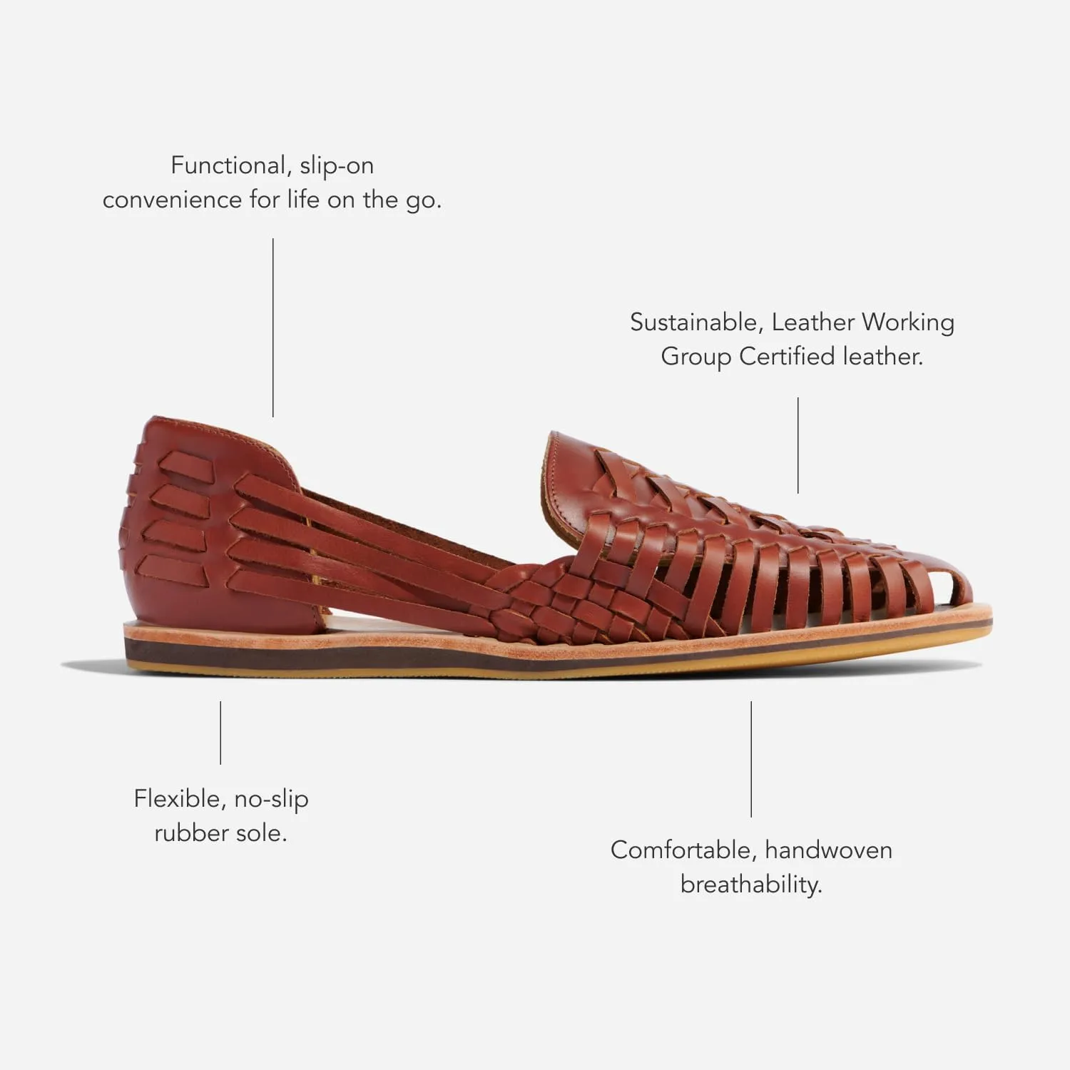 Nisolo Men's Huarache Sandals, Slip-On Comfort, Designed for Casual Everyday Wear & Any Occasion, Handwoven & Waterproof Leather, Flexible, No-Slip Rubber Sole, Runs Large