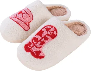 Obosoyo Slippers Women Strawberry Men House Fuzzy Plush Shoes Funky Cute Design Fun Slipper Unisex Comfy Bedroom Soft Warm Slipper Indoor Non-slip Slip-On