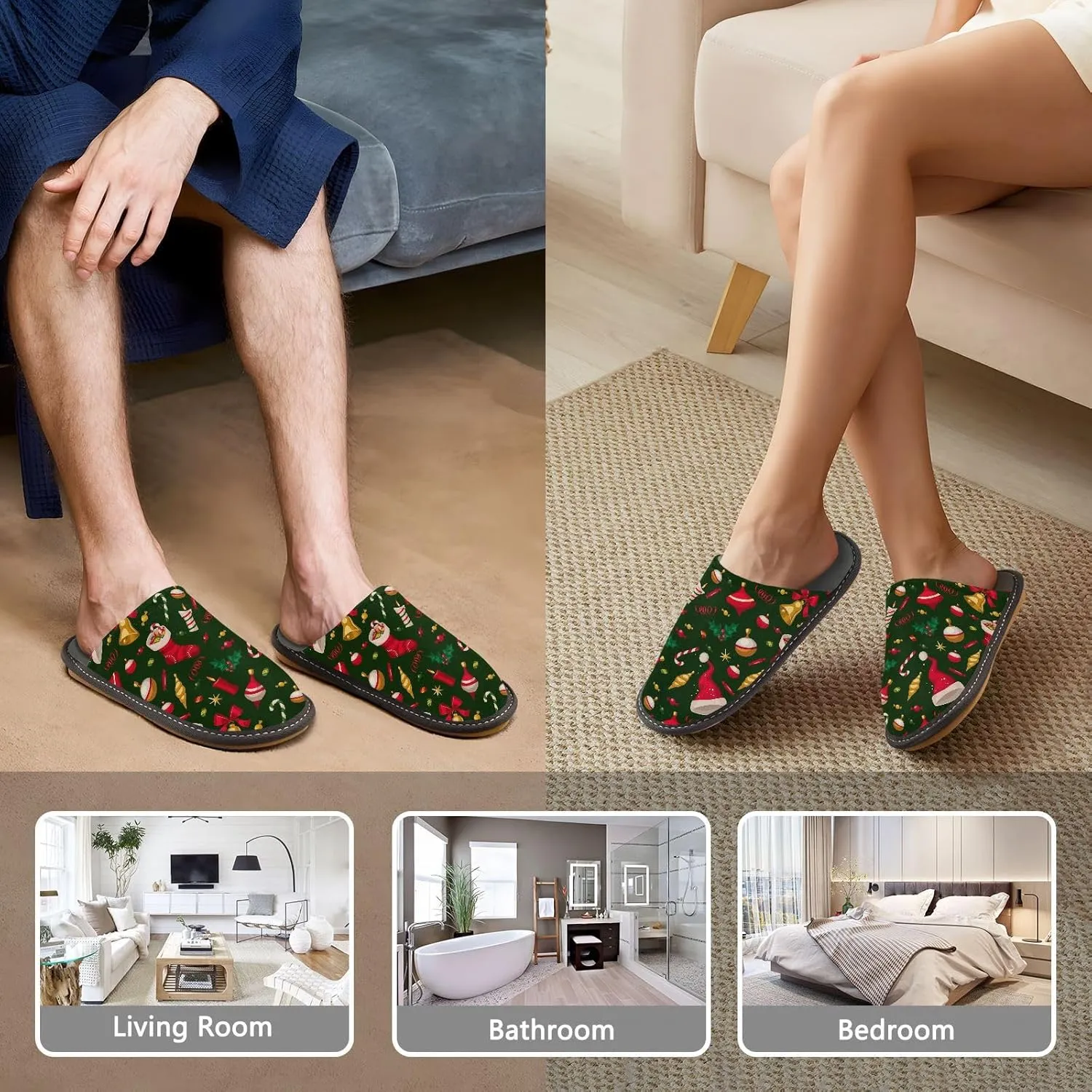 ODAWA Birthday Element Memory Foam House Shoes Slipper Woman, Cozy Washable Slip on House Shoes for Men