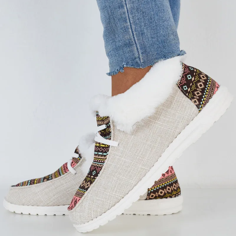 on Fur Ankle Boots Loafers Warm Lined Custom-built Slip Winter Final call Style Boho Shoes
