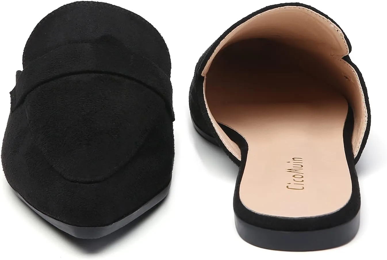 Open Back Mules for Women Flats Closed Pointed Toe Slip On Loafer Womens Mules Slides Comfy Business Casual Shoes