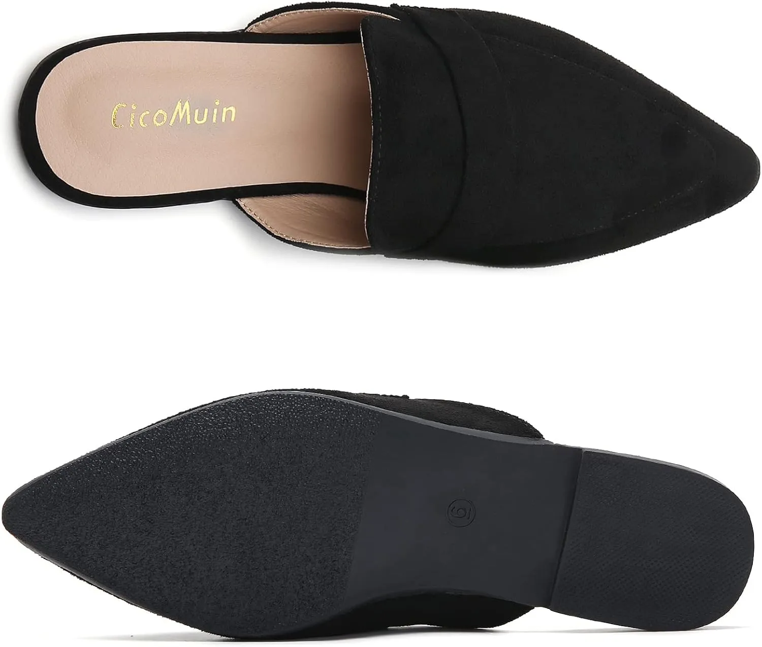 Open Back Mules for Women Flats Closed Pointed Toe Slip On Loafer Womens Mules Slides Comfy Business Casual Shoes