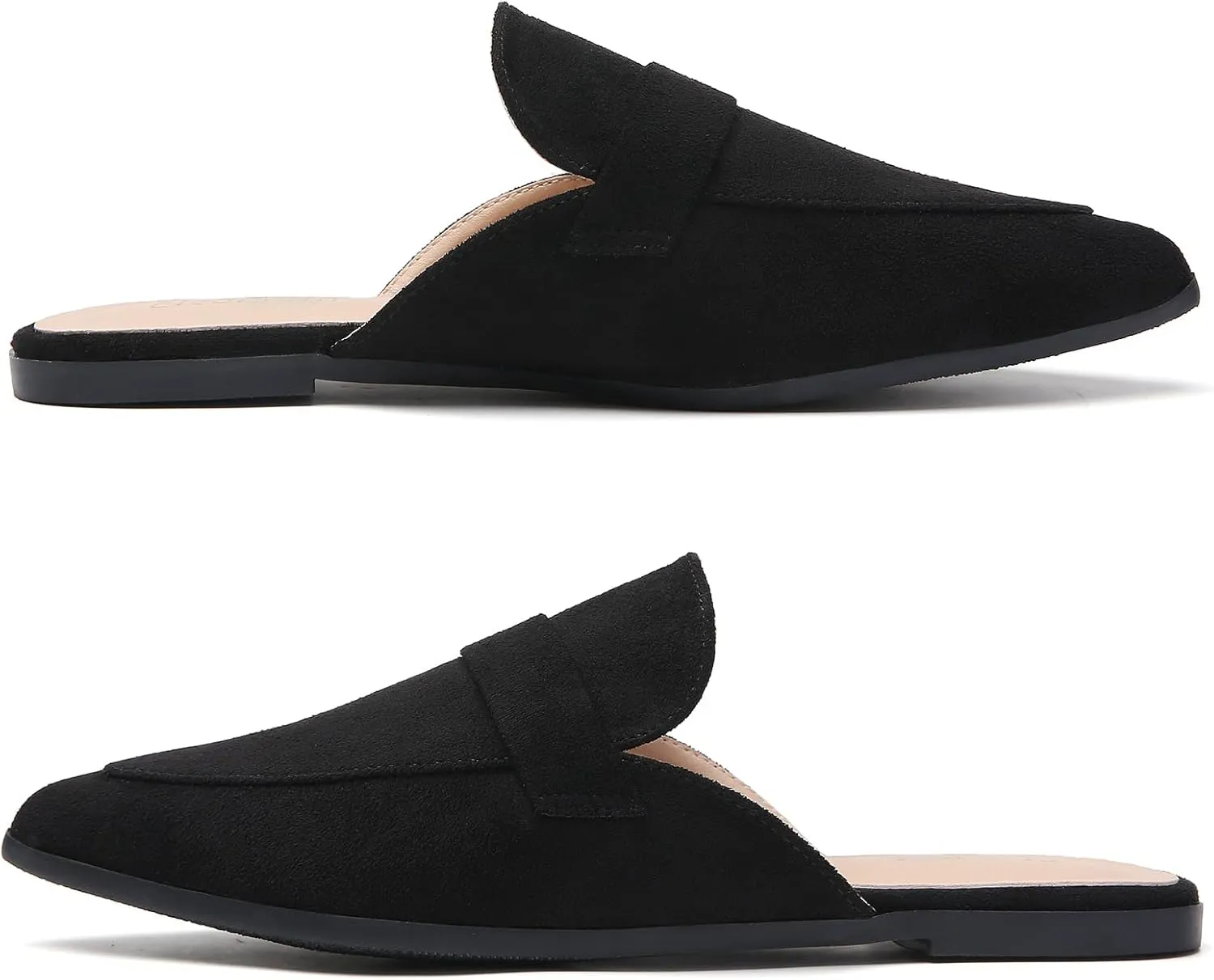 Open Back Mules for Women Flats Closed Pointed Toe Slip On Loafer Womens Mules Slides Comfy Business Casual Shoes
