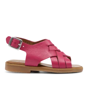 Open toe braid sandal with buckle closure