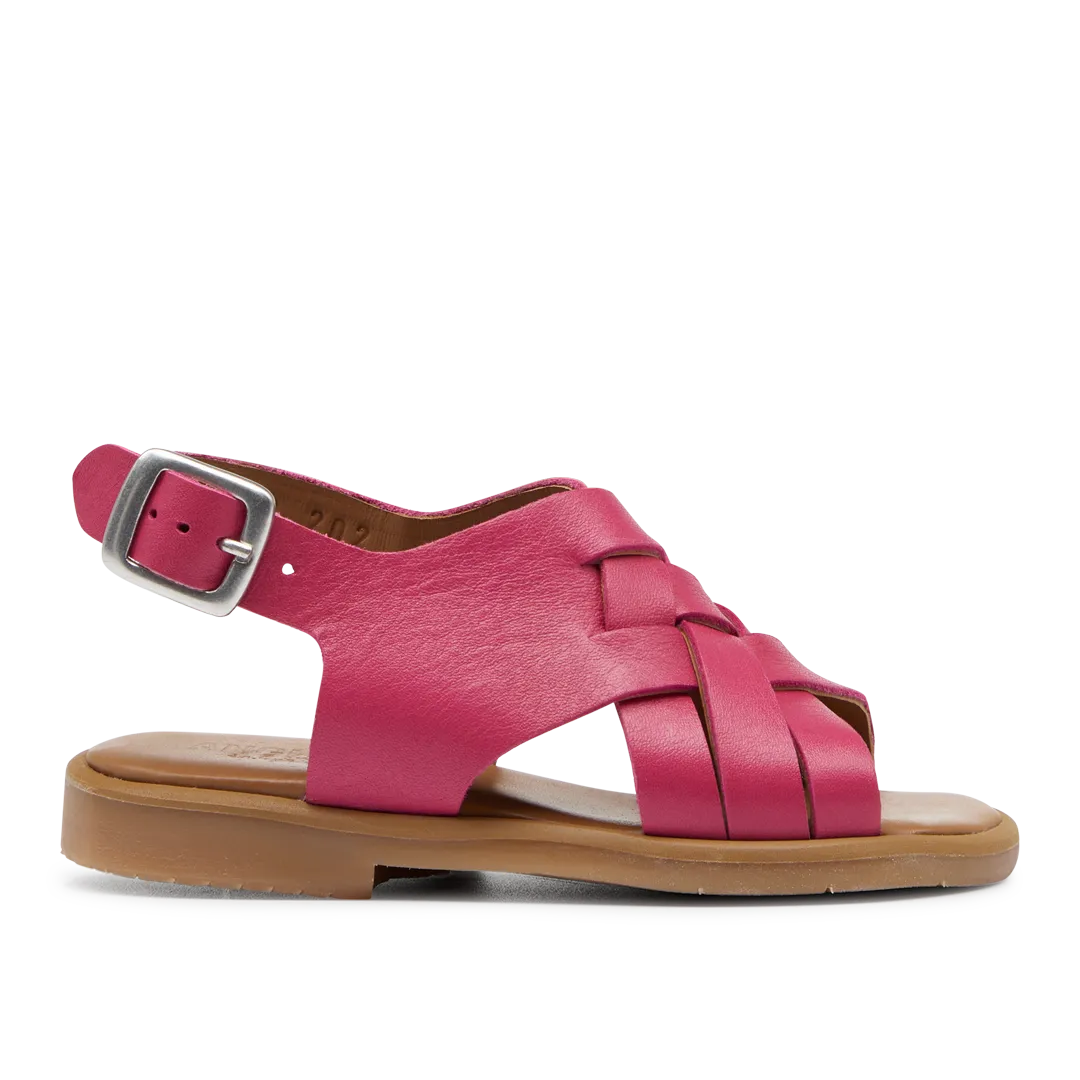 Open toe braid sandal with buckle closure