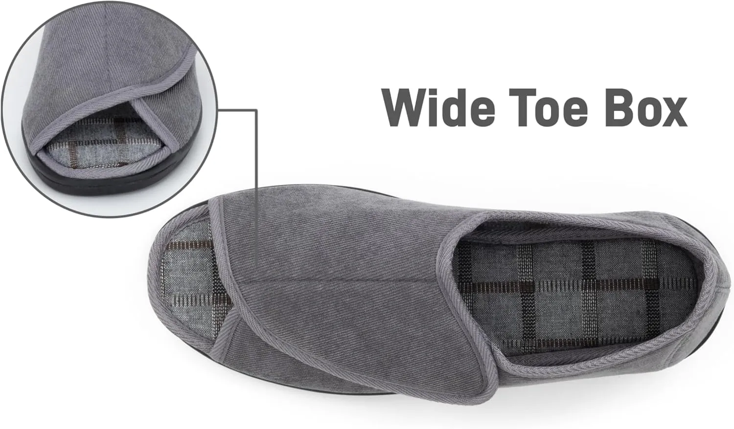 Open Toe Diabetic Slippers for Men Extra Wide Width, Memory Foam Open Toe House Shoes Non Slip - For Seniors Arthritis Swollen Feet