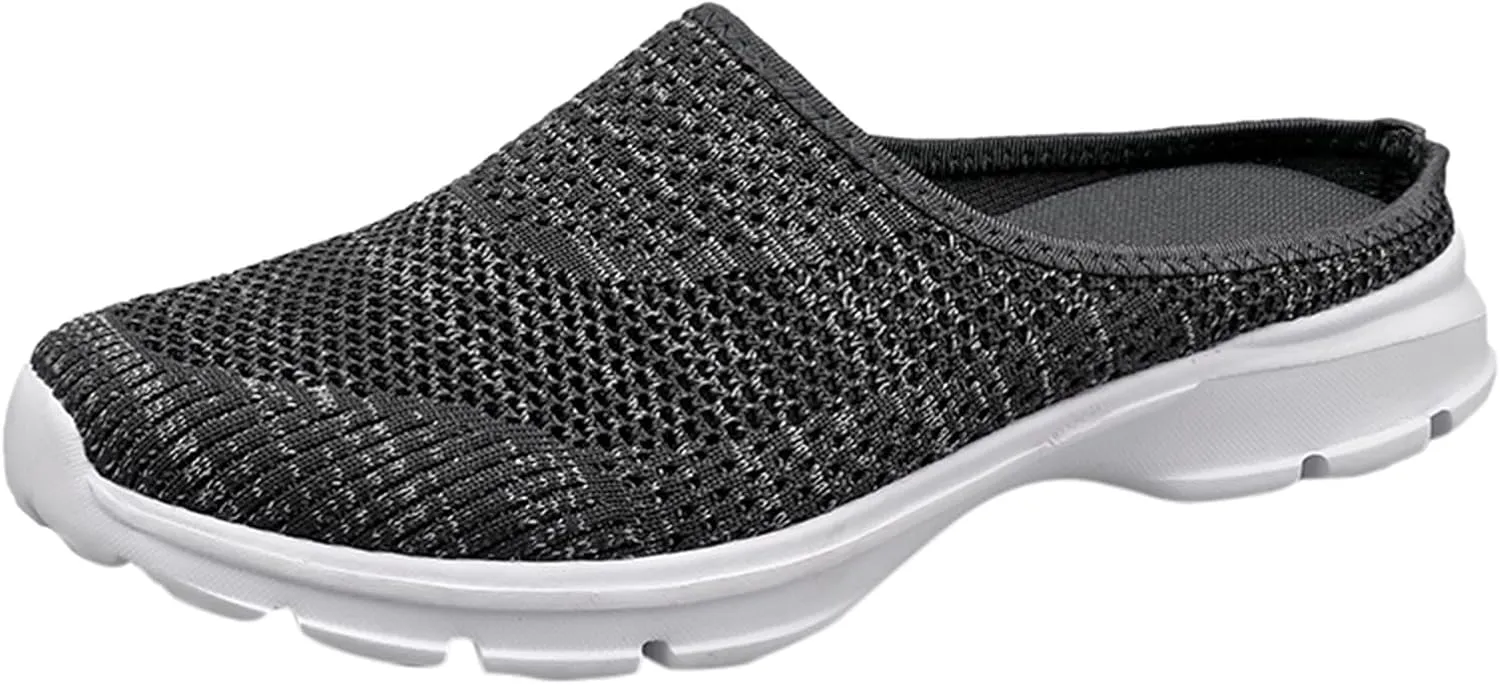 Orthopedic Slip On Shoes for Women Knitted Mesh Casual Mules Lightweight Breathable Sneakers Loafer Slingback Walking Shoes