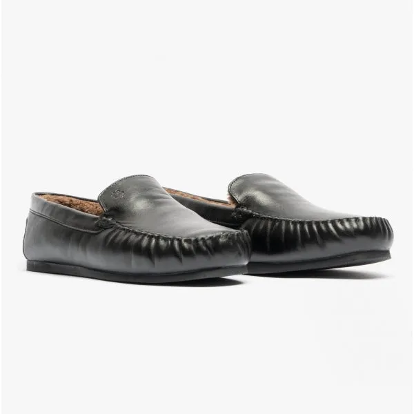 Padders MARINO Mens (G Fit) Full Slippers Black Leather