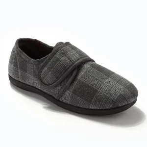 Padders Men's James Black Velcro Slippers