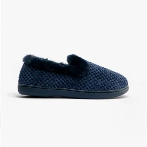 Padders MISHA Womens (EE Fit) Full Slippers Navy Popcorn
