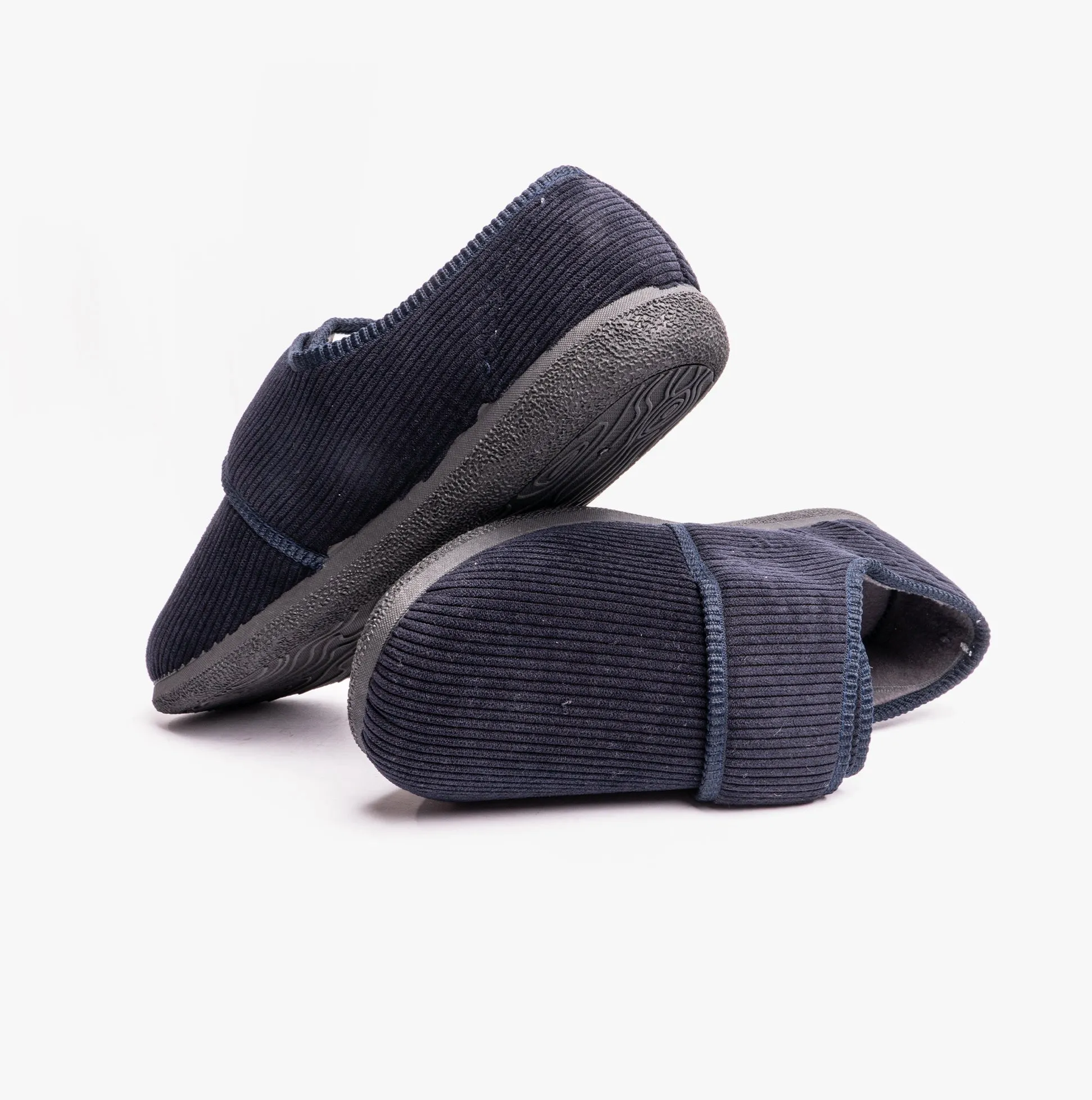 Padders OLIVER Mens Touch Fasten Full Slippers Navy