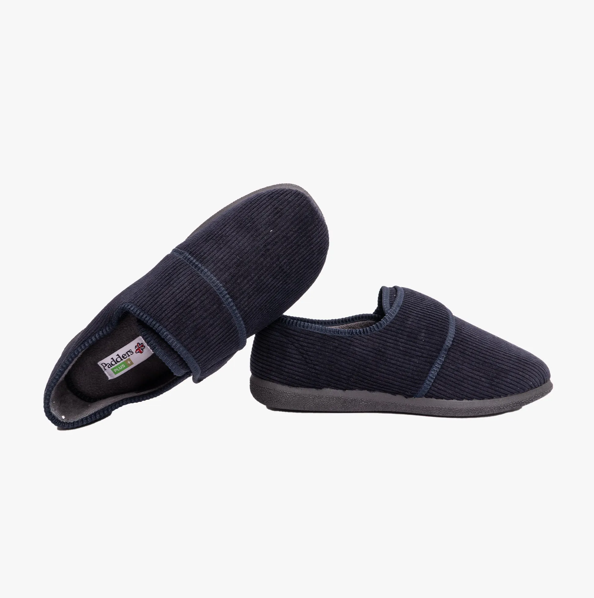Padders OLIVER Mens Touch Fasten Full Slippers Navy