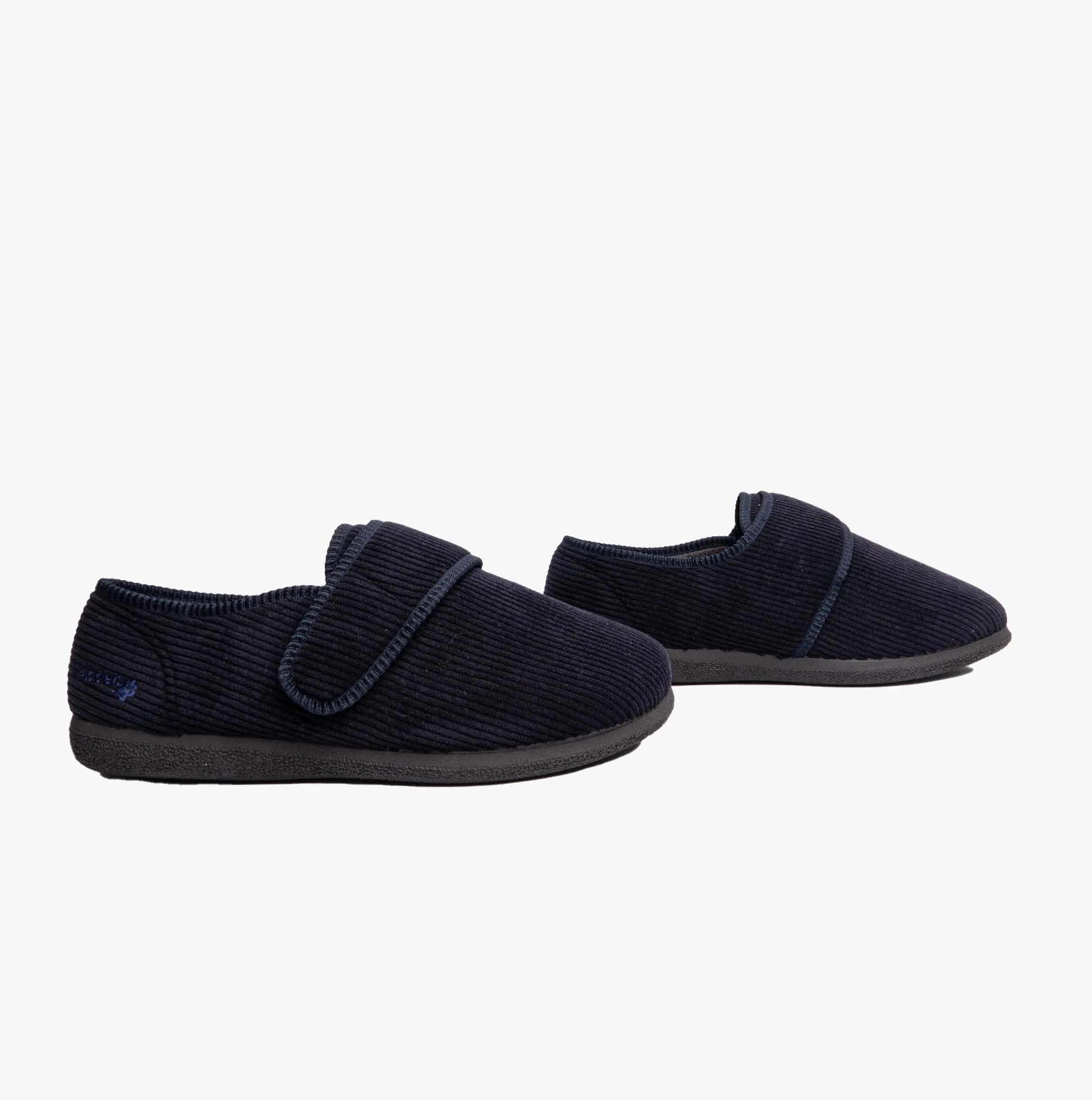 Padders OLIVER Mens Touch Fasten Full Slippers Navy