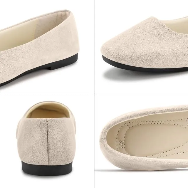 Padgene Women's Casual Ballet Flats, Ladies Ballerina Flats Girls Fashionable Ballet Pumps Dolly Shoes Womens Stylish Comfy Office Driving Flat Shoes Slip On Loafers