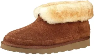 PAMIR Men's Sheepskin Boot Slippers Indoor Outdoor Ankle Booties with Memory Foam