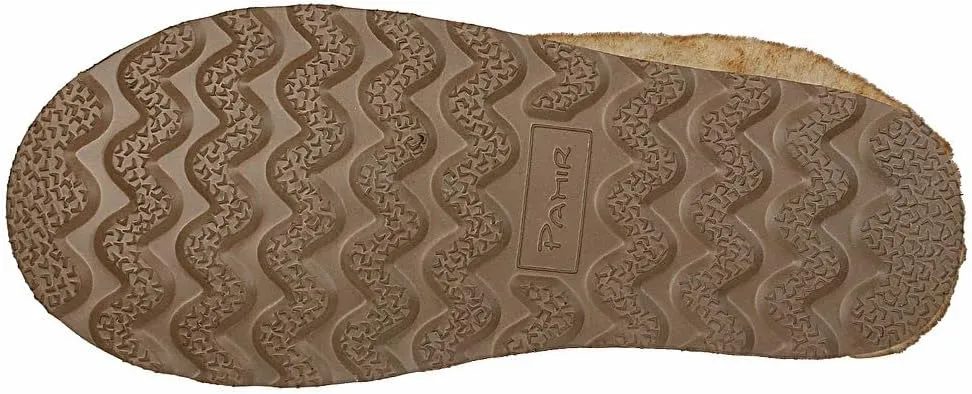 PAMIR Men's Sheepskin Boot Slippers Indoor Outdoor Ankle Booties with Memory Foam