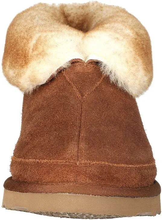 PAMIR Men's Sheepskin Boot Slippers Indoor Outdoor Ankle Booties with Memory Foam