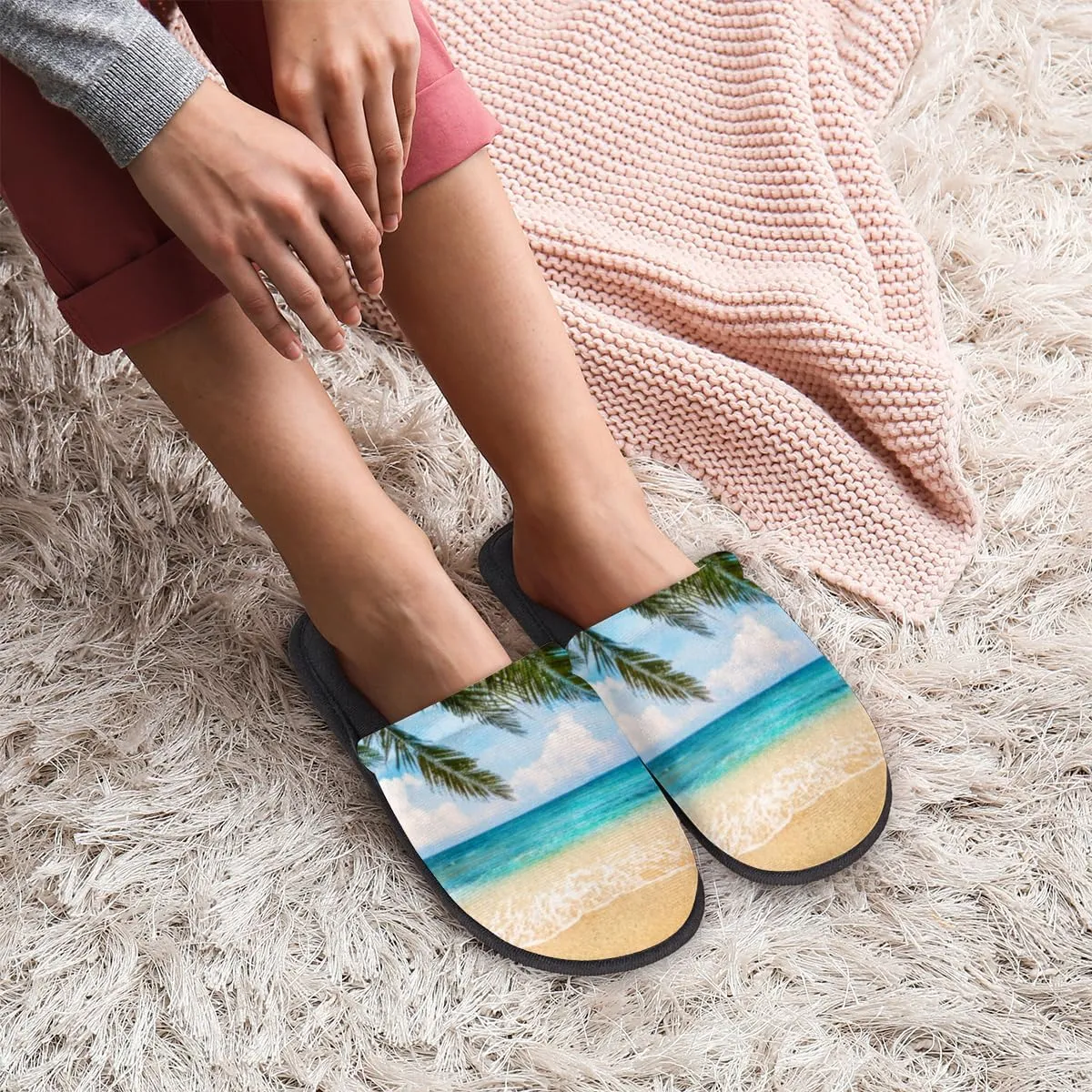 Pineapple Fruit Soft Women Slippers Cozy House Shoes Lightweight Fuzzy Slippers Memory Foam Slippers for Women Indoor and Outdoor