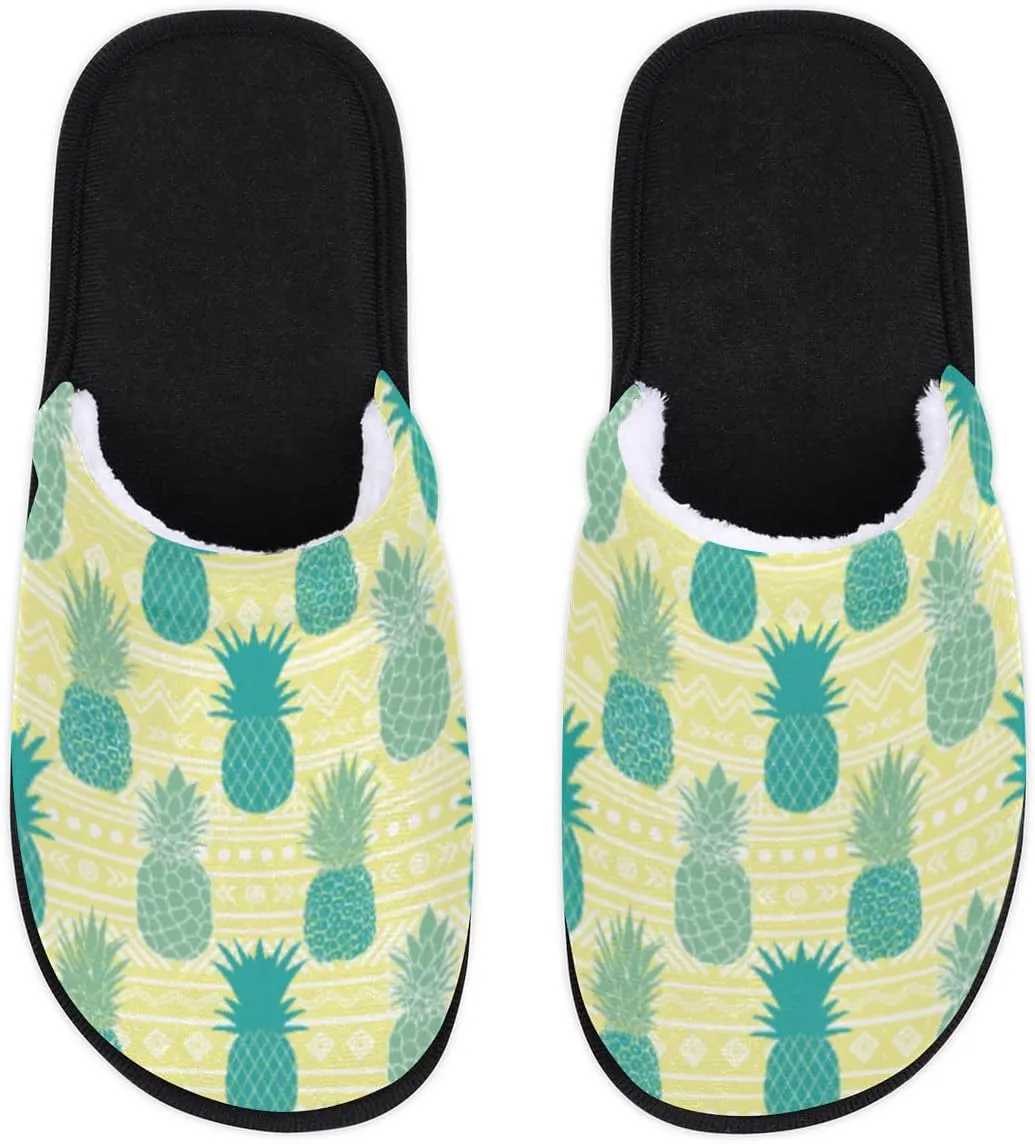 Pineapple Fruit Soft Women Slippers Cozy House Shoes Lightweight Fuzzy Slippers Memory Foam Slippers for Women Indoor and Outdoor