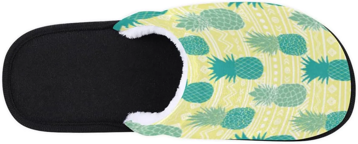Pineapple Fruit Soft Women Slippers Cozy House Shoes Lightweight Fuzzy Slippers Memory Foam Slippers for Women Indoor and Outdoor