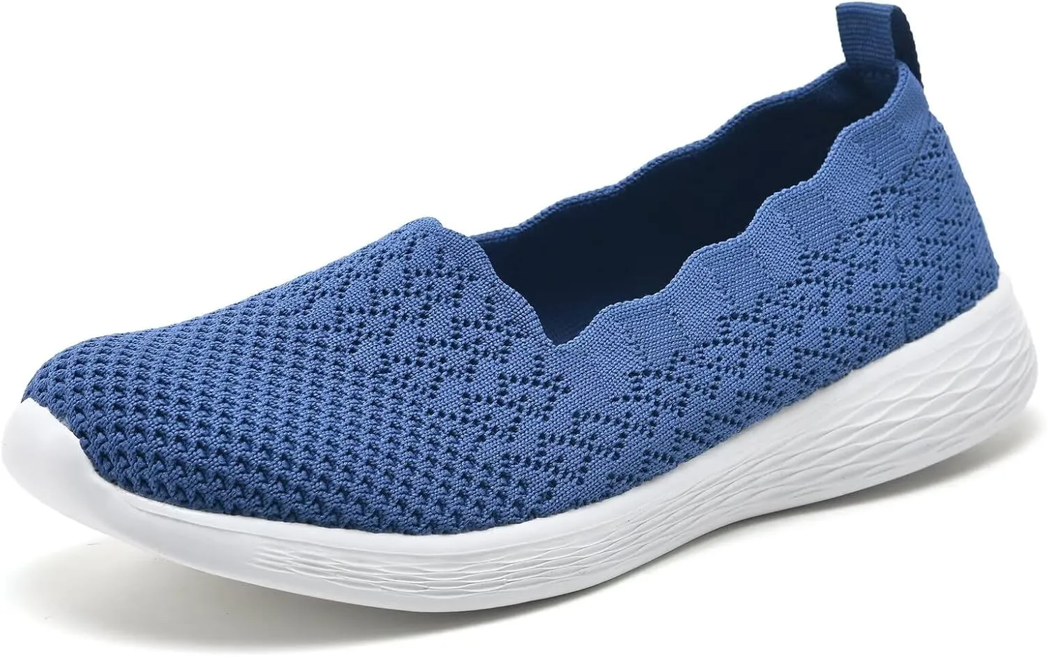 poemlady Women's Slip on Loafer Shoes - Mesh Casual Ballet Flat Nurse Walking Sneakers Knit Round Toe Memory Foam Casual Shoes