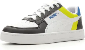 PUMA Caven Sneaker, White-Dark Coal-Lime Smash Team Royal, 5.5 US Unisex Big Kid