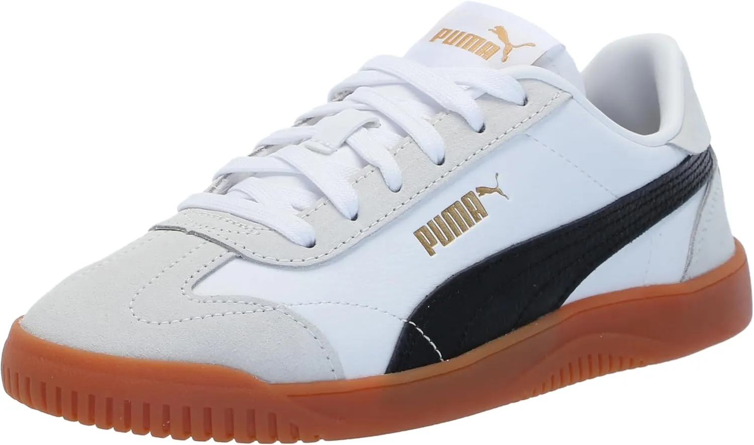 PUMA Unisex-Child Shoes Club 5v5 Sneaker, White Black-Feather Gray, 4 US Big Kid