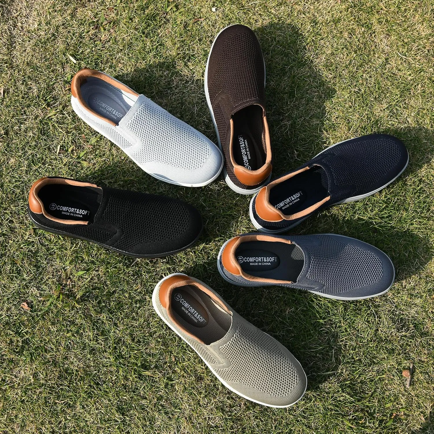 Puxowe Men's Casual Slip On Walking Shoes Mesh Comfortable Loafer